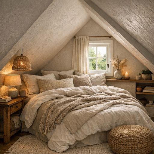Create a Stylish Bedroom in a Room With a Sloped Ceiling