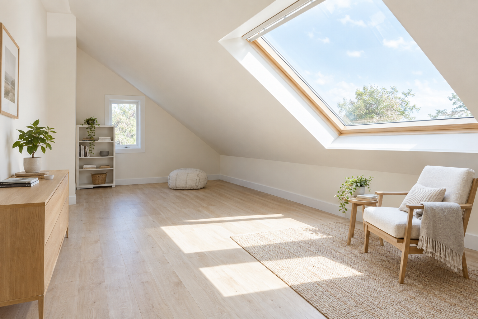 Make Sloped Ceiling Rooms Feel Bright and Spacious