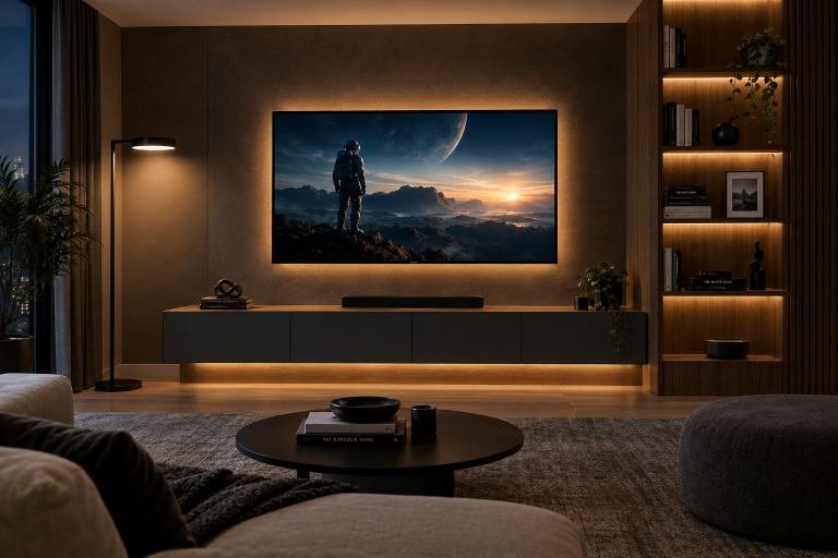 Modern Living Room Lighting for TV and Media Walls