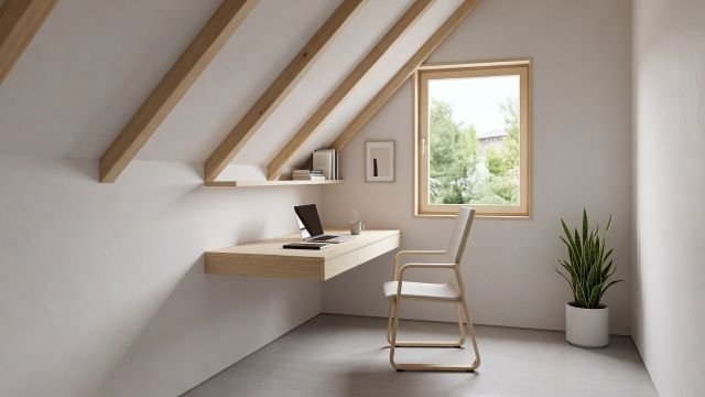 Turn a Sloped Ceiling Room Into a Home Office